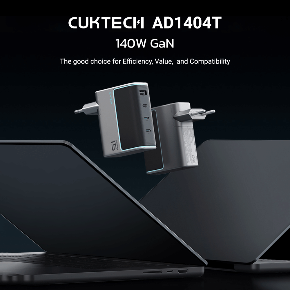 หัวชาร์จเร็ว CUKTECH AD1404T 140W สีเทา GAN3 4 พอร์ต รองรับชาร์จไว PD3.1_1